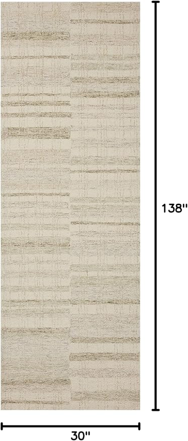 Loloi Chris Loves Julia Chris Collection CHR-02 Natural/Sage 2'-6'' x 11'-6'', .50" Pile Height, Runner Rug