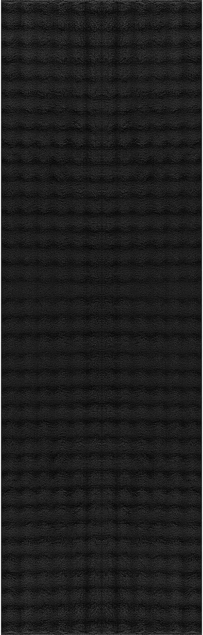 CAMILSON Modern Black Non Slip Runner Rug 2x7 Ultra Soft High Pile Kitchen Rugs Non Skid Rubber Backing Durable & Easy to Clean Carpet for Entryway Bathroom Indoor Use (2 x 7 Black)
