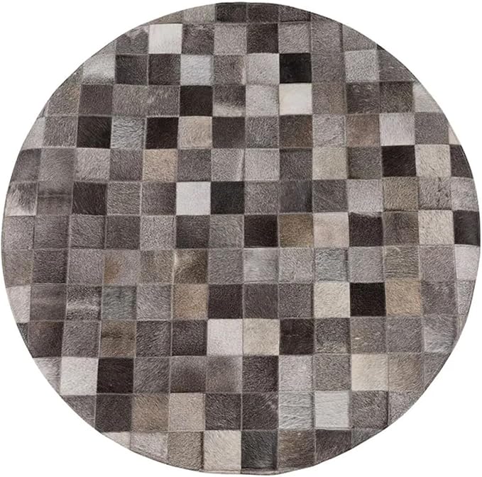 Round Area Rug – Soft Modern Carpet for Living Room, Bedroom, Entryway – Non-Slip Durable Floor Mat for Home Décor (Grey_5X5)