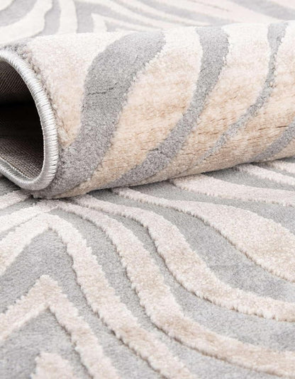 Unique Loom Finsbury Collection Area Rug - Meghan (5' 3" x 8' Oval, Gray and Ivory)