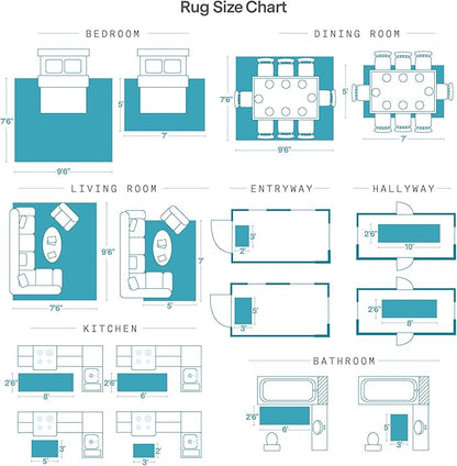 ReaLife Rugs Machine Washable Area Rug Runner - Living Room Bedroom Bathroom Kitchen Entryway Office - Padded Low Pile Stain Resistant Premium - Boho Farmhouse Vintage - Noor - Ivory Grey 3' x 5'