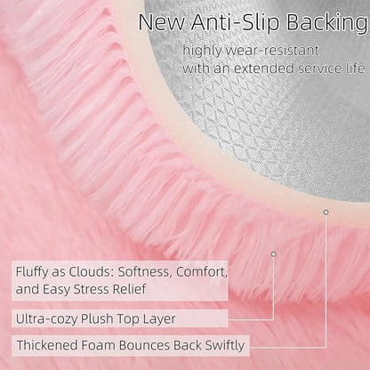 2x3 Solid Fluffy Pink Area Rug – Washable, Durable, Small Bedroom Rug, Non-Slip High Pile Shag Rugs for Living Room, Bedroom, Bedside, Dorms,Grils Rooms, Kids Room, Soft Indoor Floor Carpet