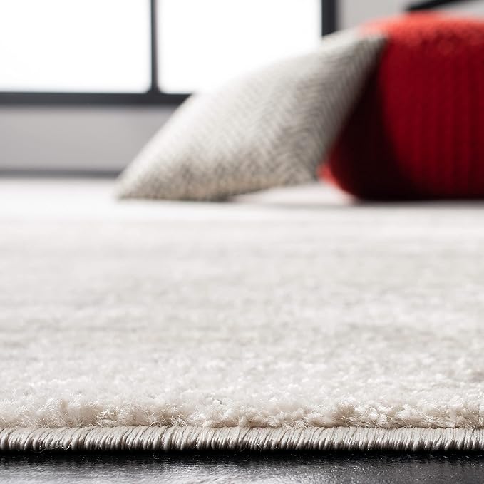 SAFAVIEH Adirondack Collection Area Rug - 9' Square, Ivory & Silver, Modern Ombre Design, Non Shedding & Easy to Clean, Ideal for Living Room, Bedroom, Office, Dining Space (ADR113B)