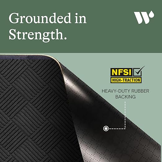 M+A Matting WaterHog Diamond | Commercial-Grade Entrance Mat with Rubber Border – Indoor/Outdoor, Quick Drying, Stain Resistant Door Mat (Charcoal, 4' x 6')