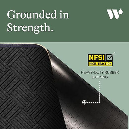 M+A Matting WaterHog Diamond | Commercial-Grade Entrance Mat with Rubber Border – Indoor/Outdoor, Quick Drying, Stain Resistant Door Mat (Charcoal, 4' x 6')