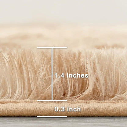 Andency Area Rugs 9x12 for Living Room Home Decor, Large Shaggy Bedroom Carpet, Non-Slip Big Shag Indoor Thick Soft Fluffy Furry Fur Area Rugs for Kids Dorm Nursery Aesthetic, Tie-Dyed Beige