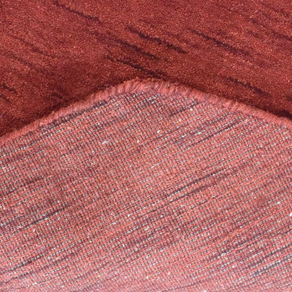 Hand Knotted Loom Wool ECO-Friendly Area Rugs - 8'x8', Octagon, Red Color, Solid Plain Design, High Pile Thick Handmade Anti Skid Area Rugs for Living Room, Bed Room (L00111)