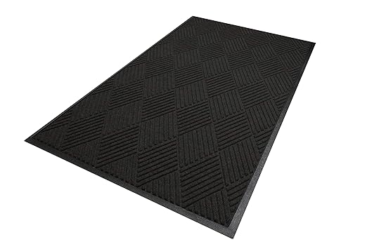 WaterHog Diamond | Commercial-Grade Entrance Mat with Rubber Border – Indoor/Outdoor, Quick Drying, Stain Resistant Door Mat (Charcoal, 3' x 4')