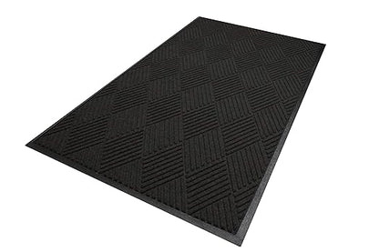 M+A Matting WaterHog Diamond | Commercial-Grade Entrance Mat with Rubber Border – Indoor/Outdoor, Quick Drying, Stain Resistant Door Mat (Charcoal, 6' x 8')