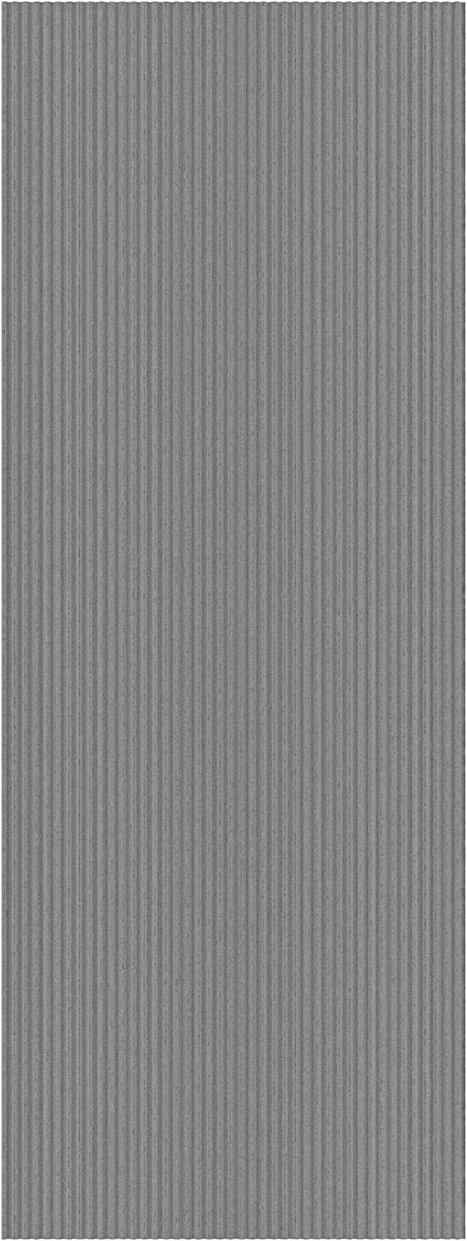 Ottomanson 3'11" x 44' Hallway Runner with Scraper Pile - Extra Durable Non-Slip Rug Mat for Indoor & Outdoor Use - Ideal for Kitchen, Entryway & Garage - High-Traffic Carpet, Gray