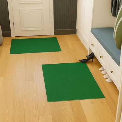 Ottomanson Mud Mat 2' x 3' - 2 Pack Entryway Rug -Non-Slip Scraper Doormat for Muddy Paws, Dirt Trapping Indoor/Outdoor Mat for High-Traffic Areas, Kitchen, Garage, Patio, Green