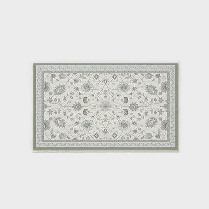 EVERGRACE Area Rugs for Living Room 3x5, Boho Floral Faux Wool Indoor Outdoor Rugs, Washable Rugs for Bedroom Entryway Dining Room Hallyway, Low Pile Floor Mat Carpet for Home Decor, Cool Gray