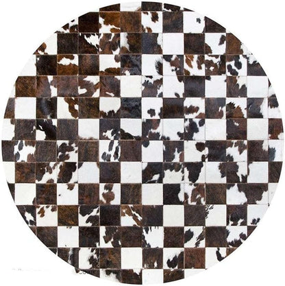 Sn Alef Home Black & White Round Rug | Checkered Floral Designer Carpet for Living Room | Handcrafted Circular Floor Mat for Home Decor & Meditation Space(3x3)