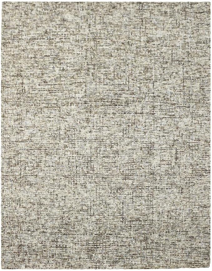 Hand Tufted Wool ECO-Friendly Area Rugs - 8'x10', Rectangle Shape, Dark Brown & Beige, Solid Plain Design, High Pile Handmade Area Rugs for Living Room, Bed Room (KWC111)