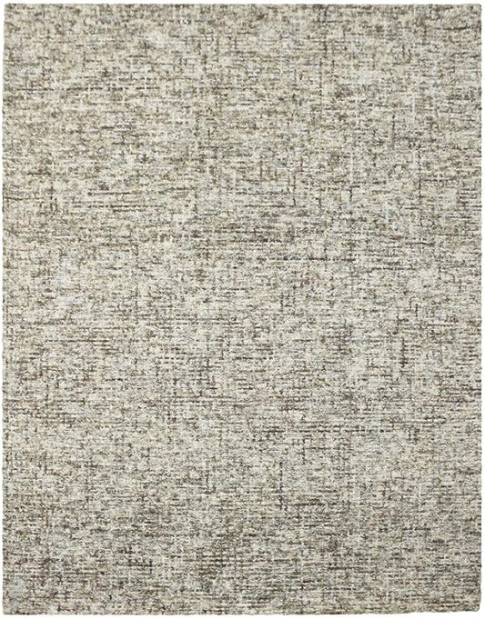 Hand Tufted Wool ECO-Friendly Area Rugs - 4'x6', Rectangle Shape, Dark Brown & Beige, Solid Plain Design, High Pile Handmade Area Rugs for Living Room, Bed Room (KWC111)