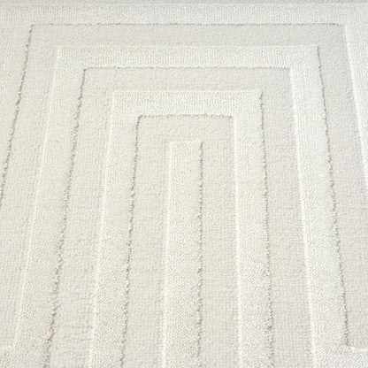 Abani Neutral Cream Area Rug 5' x 8' for Living Room, Bedroom - Tone-on-Tone Geometric Design - Durable & Easy to Clean
