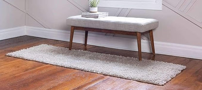Unique Loom Davos Shag Collection Area Rug - Solid (2' 7" x 13' 1" Runner, Linen)