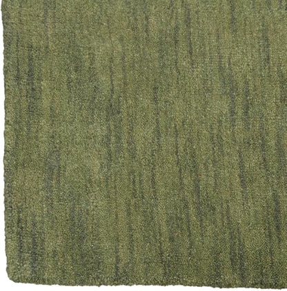 Hand Knotted Loom Wool ECO-Friendly Area Rugs - 8'x8', Square, Green Color, Solid Plain Design, High Pile Thick Handmade Anti Skid Area Rugs for Living Room, Bed Room (L00111)