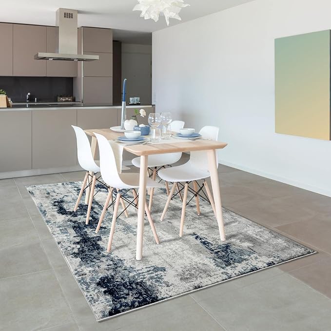 LUXE WEAVERS Kimberly Collection Ivory 4x5 Modern Abstract Area Rug