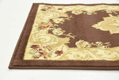 Unique Loom Versailles Collection Traditional Classic Floral Motif Area Rug (2' 2 x 6' 0 Runner, Brown/ Ivory)