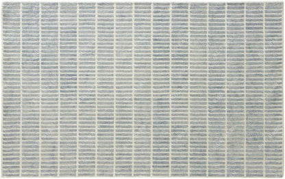 Capitola Hand-Tufted Wool Rug 4x6 Blue Coastal, Rustic Area Carpet for Bedroom Living Room, Textured Natural PB Style, Soft Wool Accent Mat