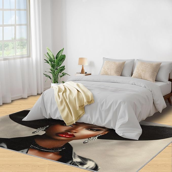 3x6 Fashionable Woman Bedroom Rug Under Bed - Modern Woman Kids Room Rugs, Sexy Girl Bedroom Runner Rug Soft Washable for Living Room Kitchen