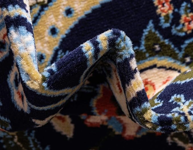 Unique Loom Espahan Collection Area Rug - Cape Cod (5' 1" x 8' Rectangle, Navy Blue/ Black)