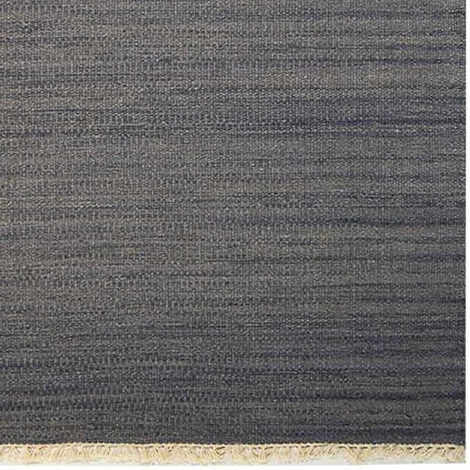 Rugsotic Carpets Hand Woven Flat Weave Kilim Wool ECO-Friendly Area Rugs - 2'6''x12', Runner Shape, Silver Color, Solid Plain Design, Low Pile Handmade Rugs for Living Room, Bed Room (D00111)