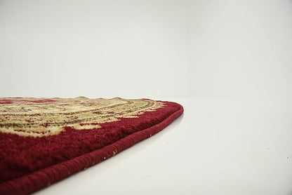 Unique Loom Voyage Collection Traditional Oriental Classic Intricate Design Area Rug (8' 0 x 8' 0 Round, Red/Gold)