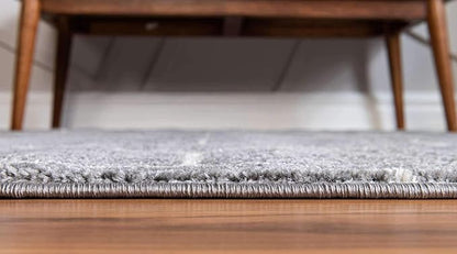 Unique Loom Trellis Frieze Collection Area Rug - Geometric (7' 10" Square, Light Gray/ Ivory)