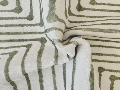 GLN Rugs Contemporary Collection - Machine Washable Area Rug, Contemporary Washable, Non Slip, Low Pile Chenille Rug, Living Room, Bedroom, Kitchen Rug (3' x 5' Green Beige)