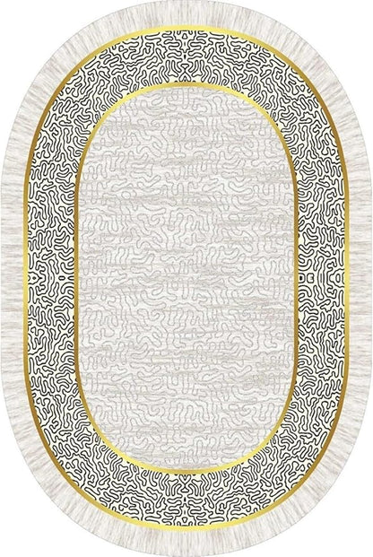 Off White Black Gold Indoor Rugs Modern Minimalist Abstract Geometric Pattern Home Office Area Rug 9x12 for Livingroom Bedroom Dining Room Soft Durable Non Skid Carpet Under Table Bordered Floor Mat