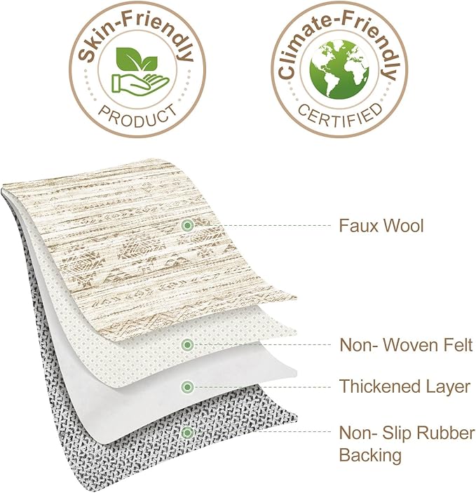 Nakagishi 8x10 Area Rugs Living Room: Washable Boho Large Neutral Modern Soft Farmhouse Beige Rug Stain Resistant Indoor Floor Non-Slip Carpet for Women Home Enthusiasts Aged 25-45 - Bedroom Room