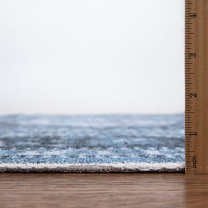 Bloom Rugs Caria Washable Non-Slip 5x7 Rug - Blue Traditional Area Rug for Living Room, Bedroom, Dining Room, and Kitchen - Exact Size: 5' x 7'