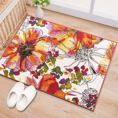 Rugshop Modern Bright Flowers Non-Slip (Non-Skid) Area Rug 20" X 30" Multi