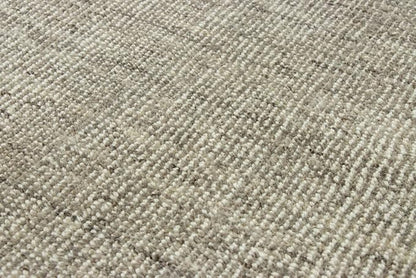 Handwoven Wool Area Rug 5'3" x 7'6" – Neutral Beige Gray Textured Flatweave Carpet for Living Room, Bedroom, Dining, Office – Modern Minimalist Floor Décor (160 x 230 cm)