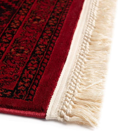 Unique Loom Tekke Collection Area Rug - Sheibani (5' 3" Square, Red/ Black)