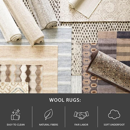 Dash and Albert Paint Chip Wool Area Rug - 2.5' x 8' Runner Confetti Graphic Hand Micro Hooked Accent Rug - Durable, High Traffic Areas Hallway, Bedroom, Stairs