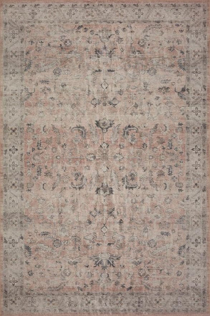 Loloi Hathaway Collection HTH-06 Blush/Multi 9'-0" x 12'-0", .25" Thick Area Rug, Soft, Durable, Printed, Modern, Low Pile, Non-Shedding, Easy Clean, Living Room Rug