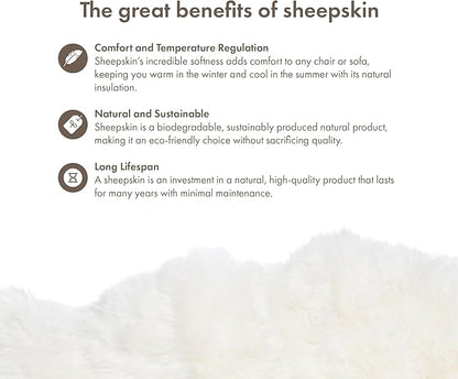 Sheepskin Long Hair 2x3 ft | Bedside Rugs for bedrooms, Sofa, Chair or The Dining Table | Each Sheepskin Rug is Unique and Created by Nature | Small Fluffy Rug in Color White
