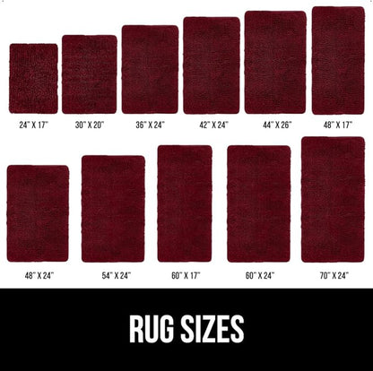 GORILLA GRIP Bath Rug Mat, Thick Soft Absorbent Chenille, Quick Dry Microfiber Mats, Rubber Backing Washable Shower Floor Rugs, US Designed Bathroom Bathmat Home Decor Accessories, 24x17, Burgundy