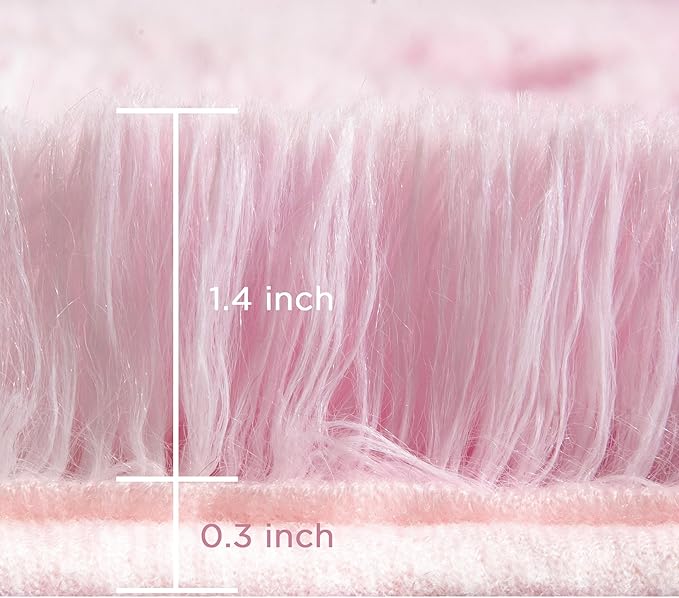 Andency Soft Area Rugs for Living Room Bedroom, 5x8 Fluffy Shaggy Bedside Rug, Non-Slip Large Shag Fuzzy Plush Carpets for Bedroom Kids Dorm Nursery Home Decor Aesthetic, Tie-Dyed White Pink