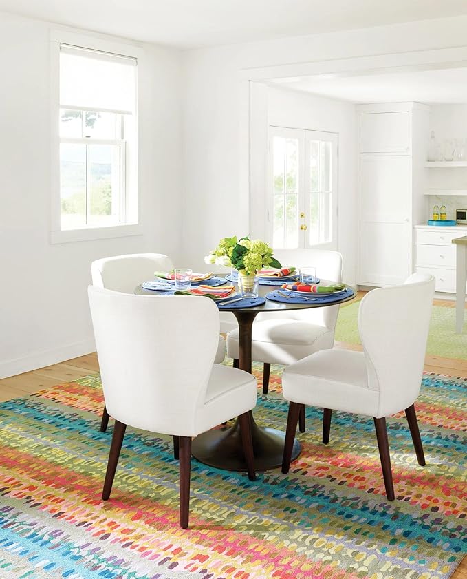 Dash and Albert Paint Chip Wool Area Rug - 3' x 5' Multicolor Graphic Hand Micro Hooked Accent Rug - Durable, High Traffic Areas Hallway, Living Room, Stairs