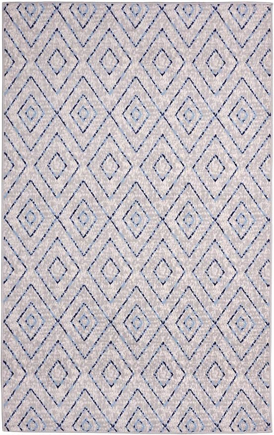 Furnish my Place Diamond Pattern Area Rug - 5 ft. x 8 ft., Light Grey, Moroccan, Transitional Rug with Geometric Style