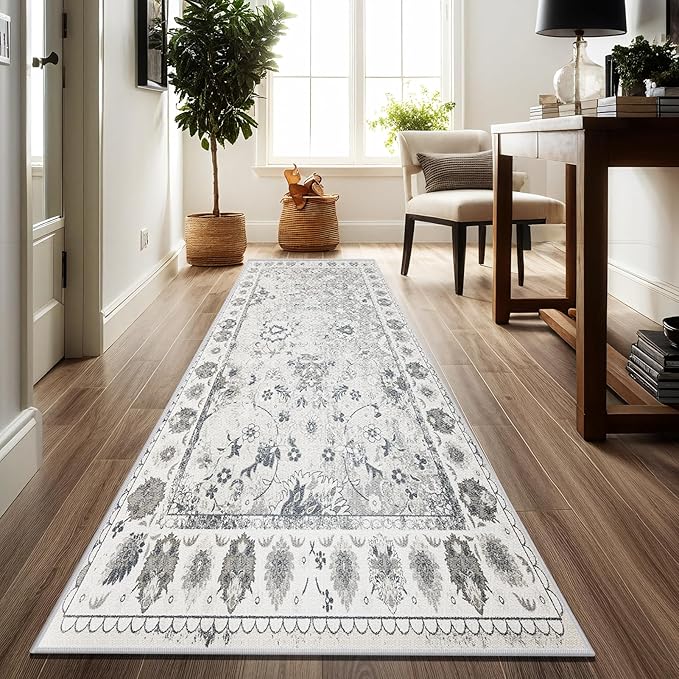 Runner Rug for Hallway Kitchen Runner Rug Non Slip 2'x 8' Washable Runner Rugs with Rubber Backing, Soft Distressed Rugs Farmhouse Entryway Runners for Living Room, Laundry, Bedroom