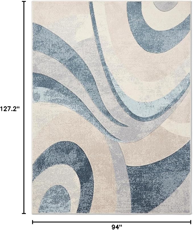 Home Dynamix Tribeca Slade Modern Area Rug, Abstract Blue 7'10"x10'6"