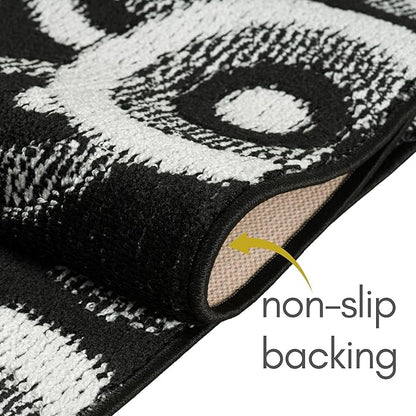 22 ft Extra Long Black Hallway Runner Rug | Non-Slip & Machine Washable | Custom Cut to Size 2'3" x 22' (Runner) | REMNAZ