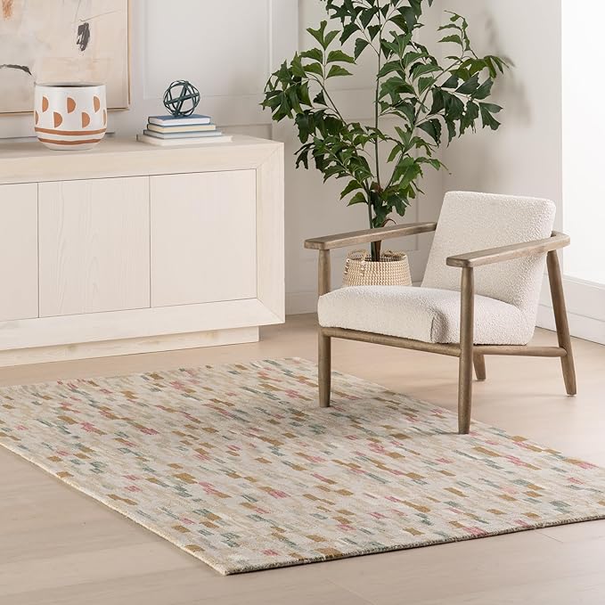 Dash & Albert Ashmore Multi Hand Micro Hooked Wool Rug, 9.5 X 13.5 Feet, Multicolored Geometric Pattern