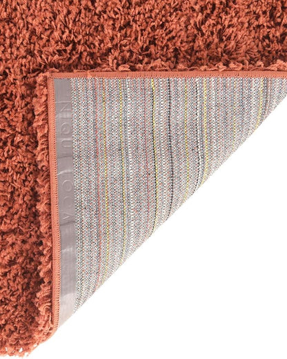 Unique Loom Solid Shag Collection Area Rug (4' 1" Octagon, Terracotta)