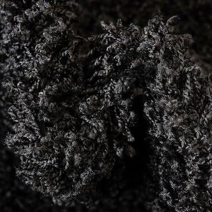 Unique Loom Solid Shag Collection Area Rug (6' 1" Round, Jet Black)